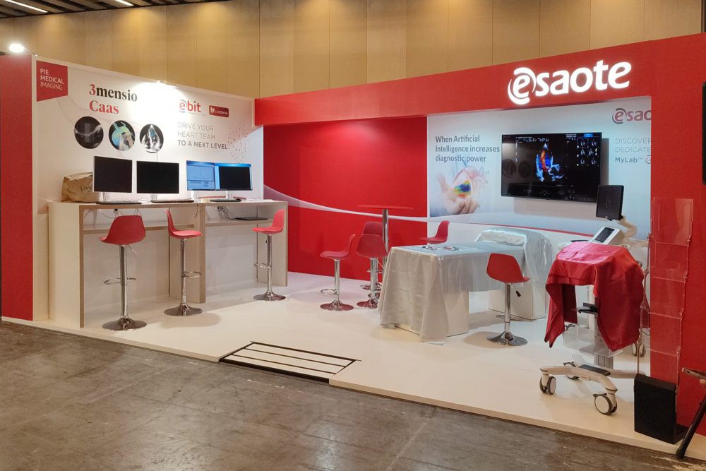 Fabricación de Stand congreso EACVI 2023 celebrado en BARCELONA para ESAOTE