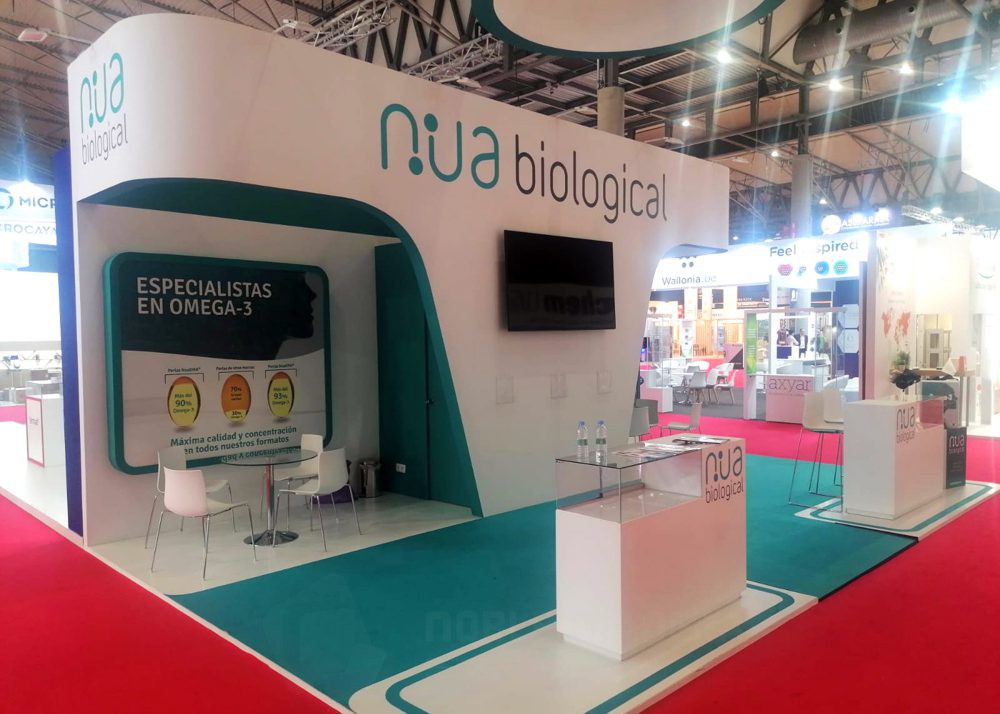 diseño y montaje stand en feria Infarma 2023 para Nua Biological